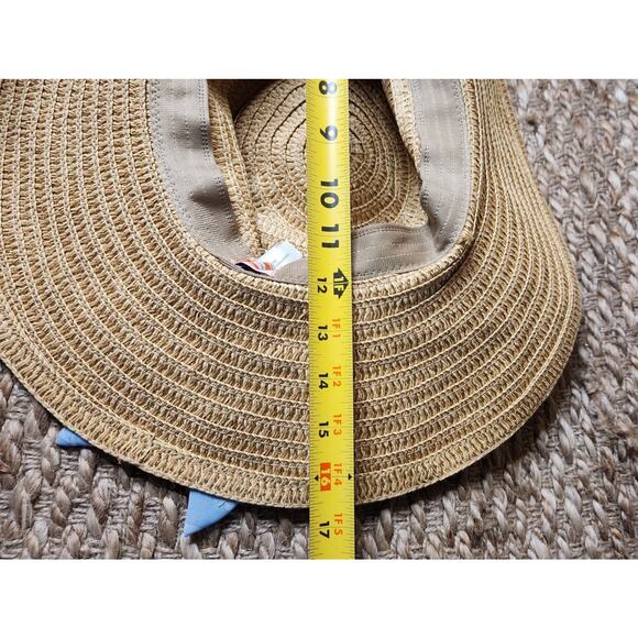 Orageous Womens Grommet Straw Woven Sun Hat Beach Boho One Size - Picture 5 of 6